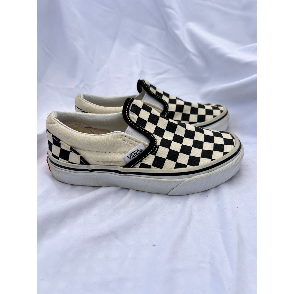 Vans Kids Checkerboard Slip-On‎ Sneakers Black White US 12.0 Kids 721356 - Picture 2 of 8